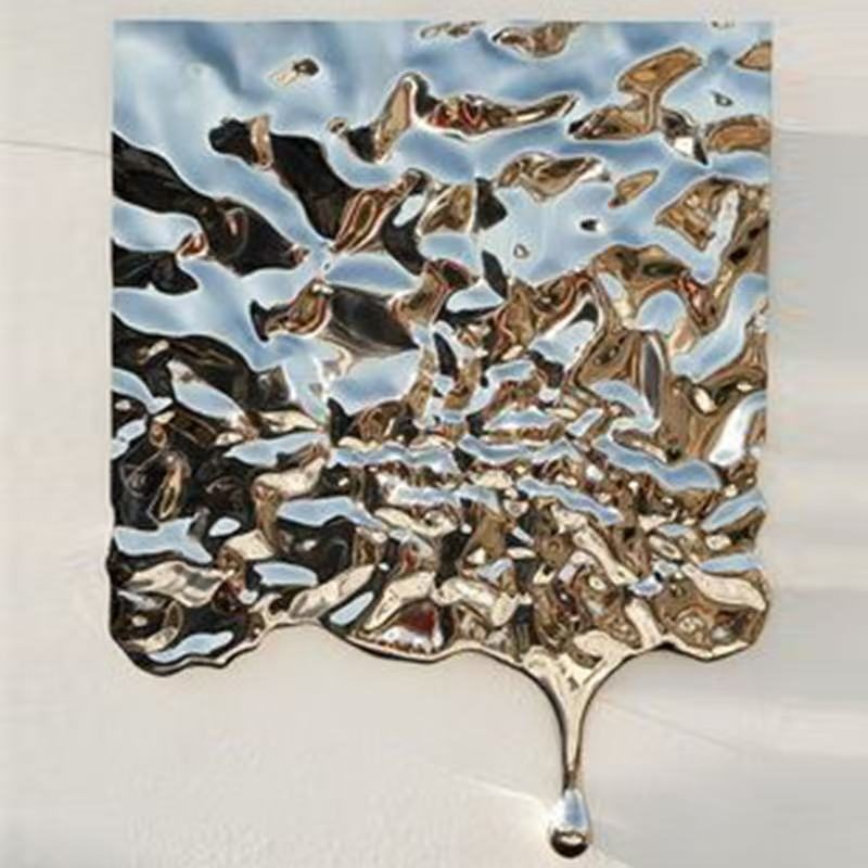 Liquid Drip Silver Steel Art