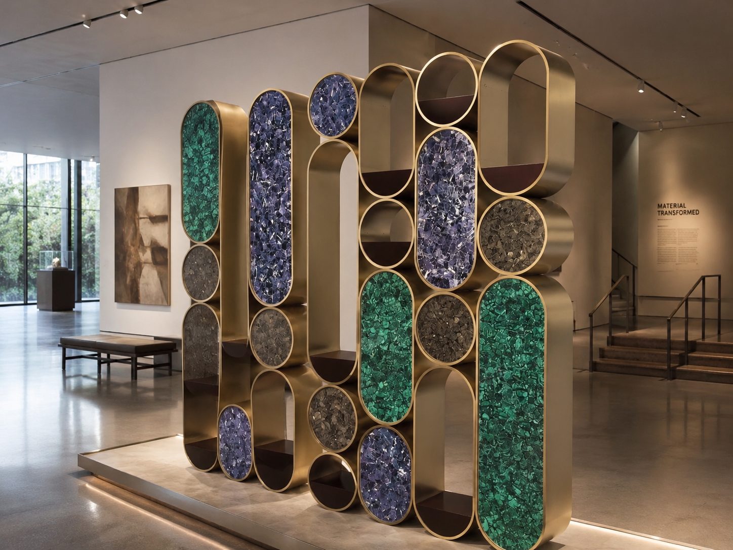 Gemstone Brass Screen Art