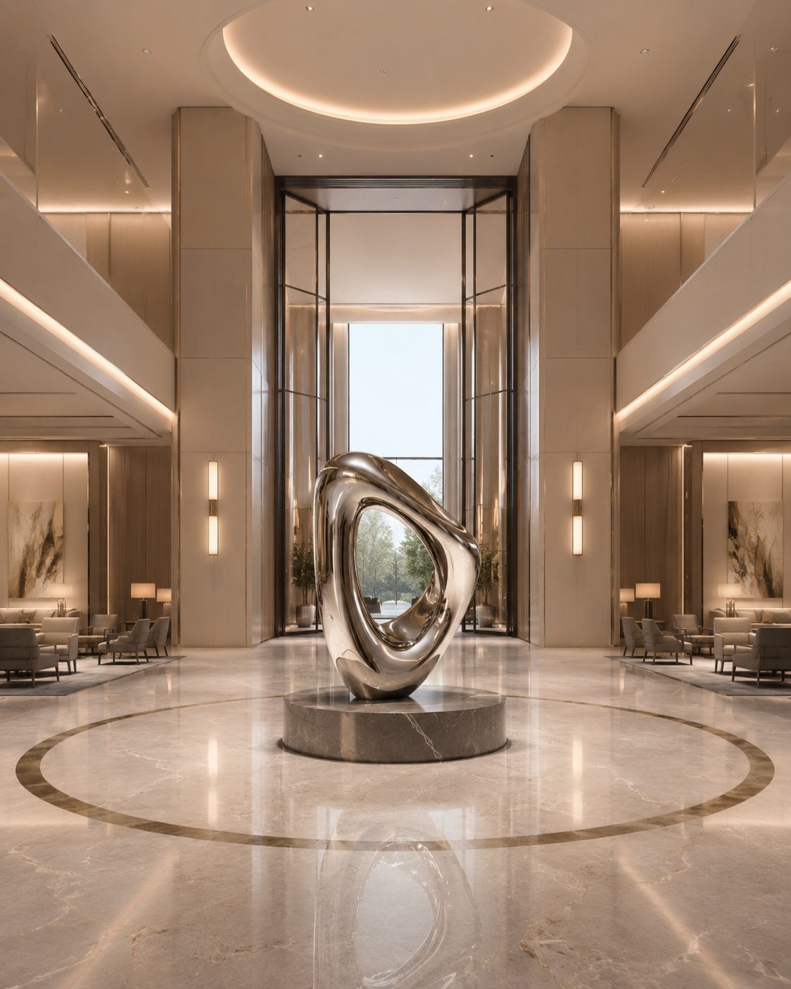Steel Ring Lobby Sculpture