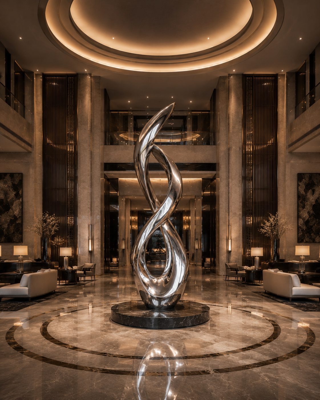 Spiral Steel Lobby Sculpture
