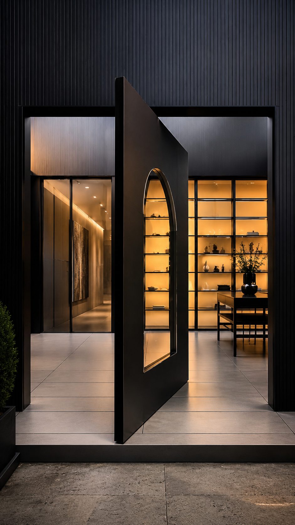 Black Steel Arch Door