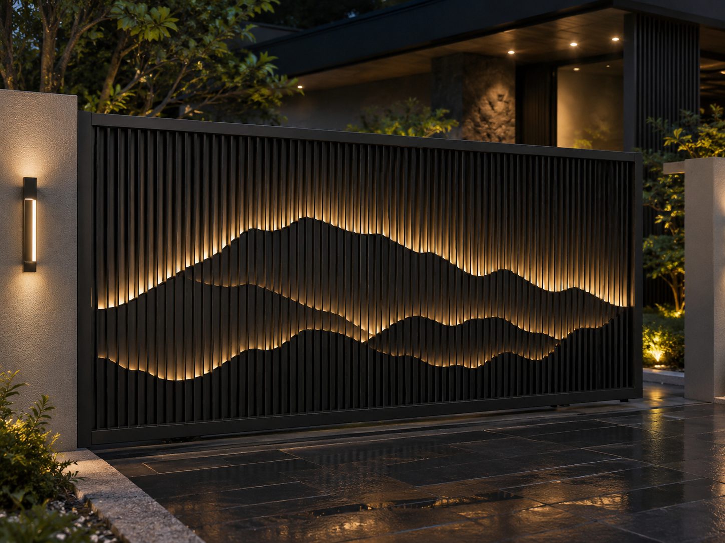 Mountain Wave Driveway Gate