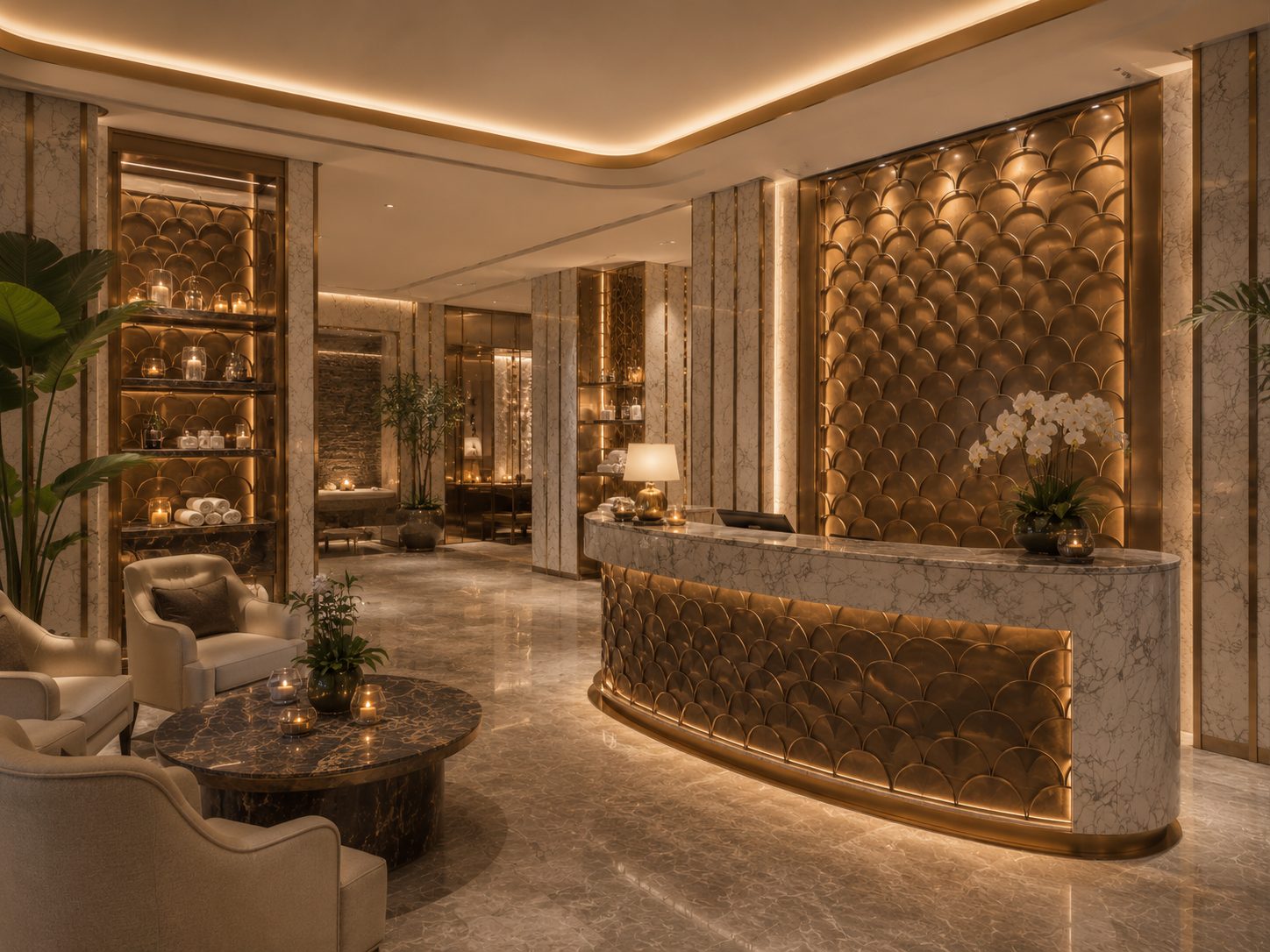 Scale Cladding Spa Reception