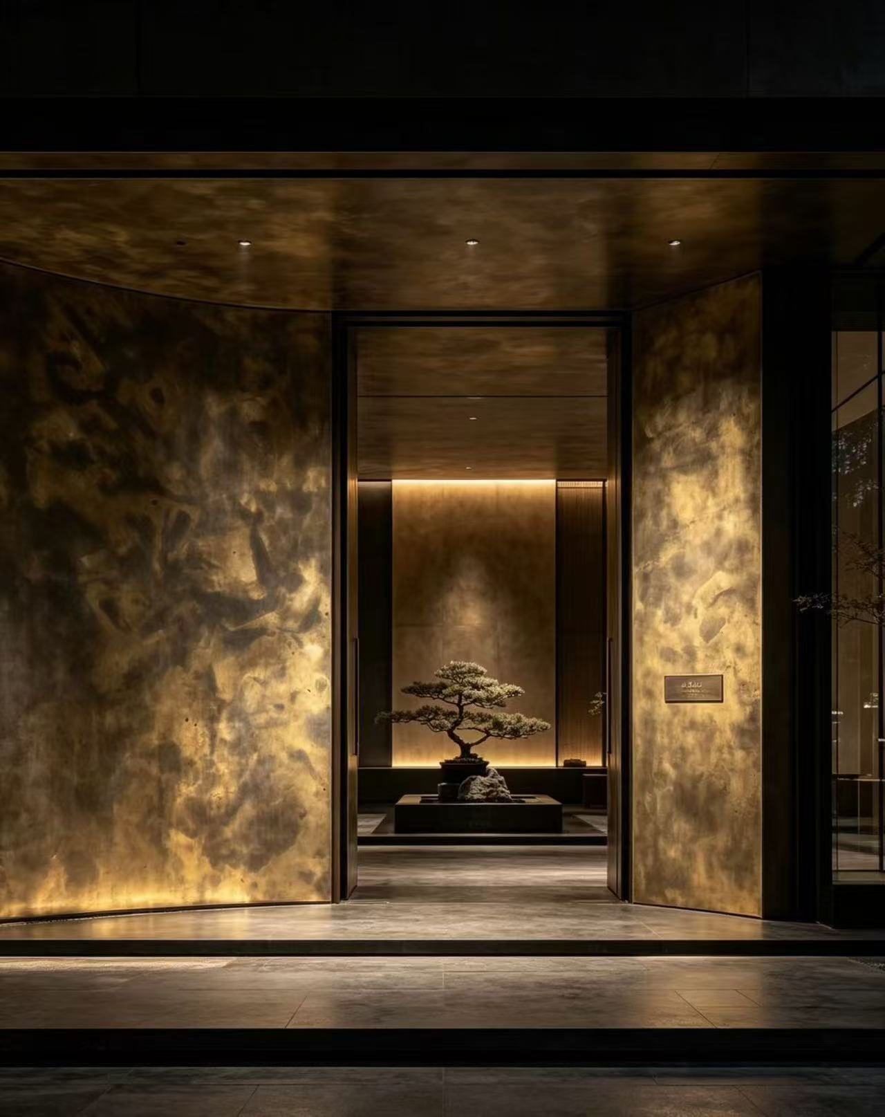 Scorched Gold Exterior Entry Wall
