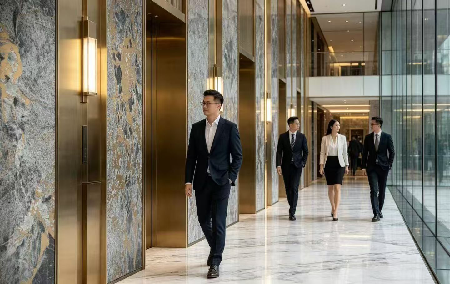 Corporate lobby stone
