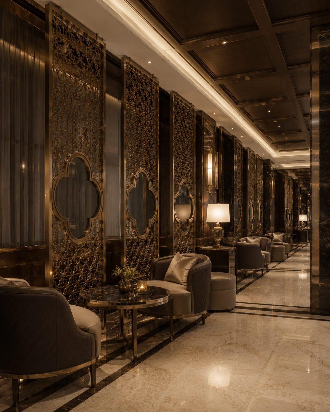 Filigree Gold Hotel Corridor