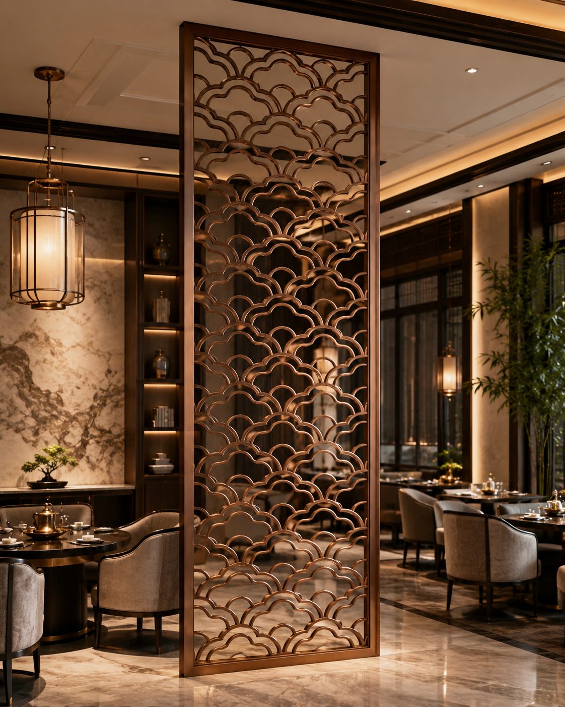 Scale Pattern Dining Partition