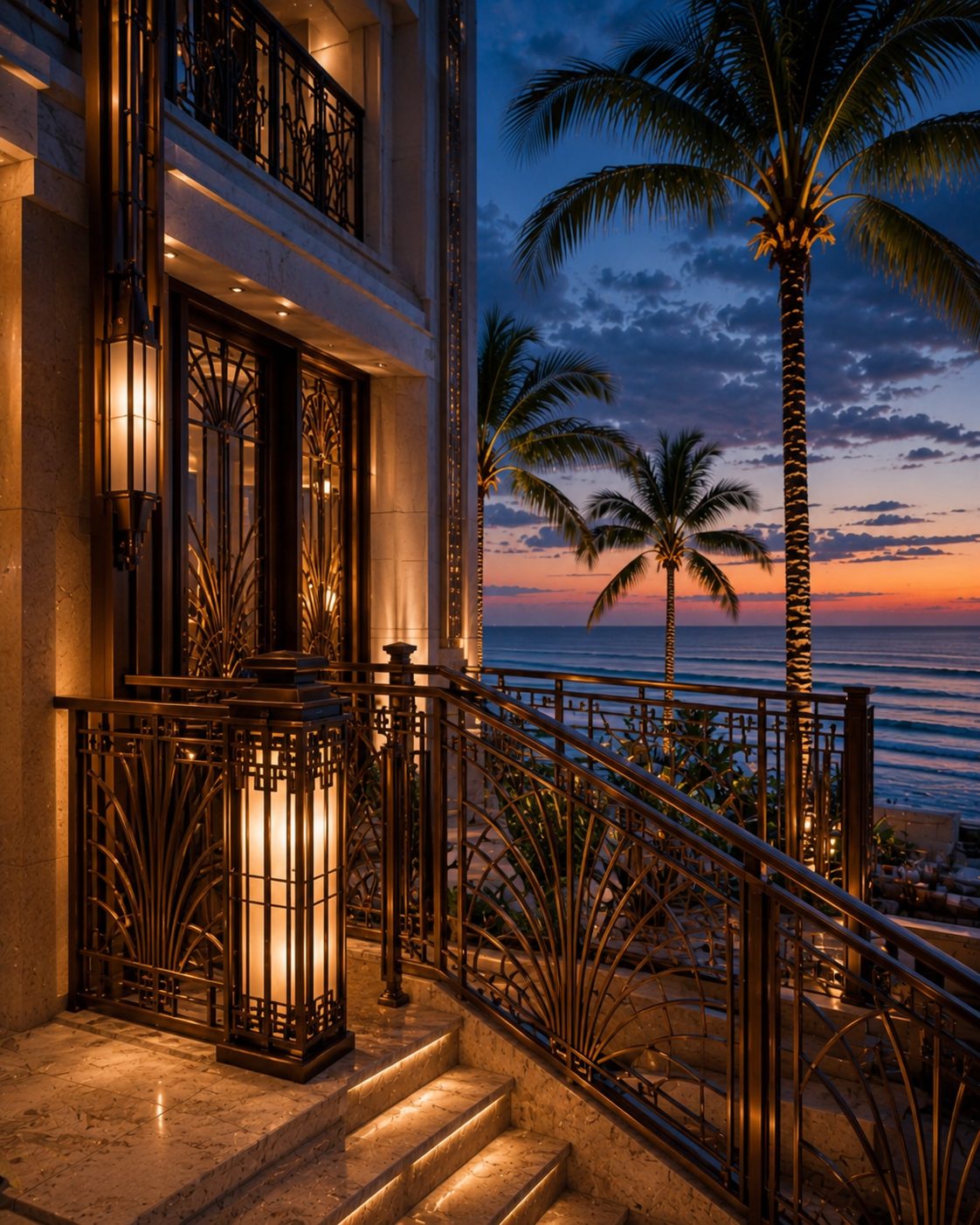 Art Deco Railing Beachfront