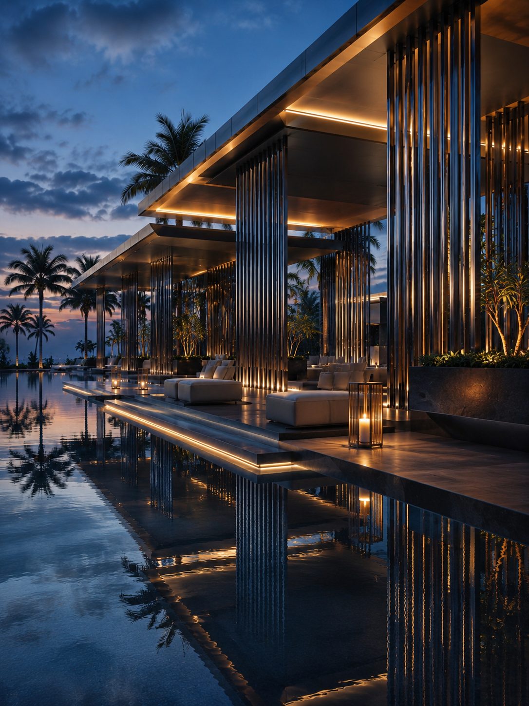 Columns at dusk