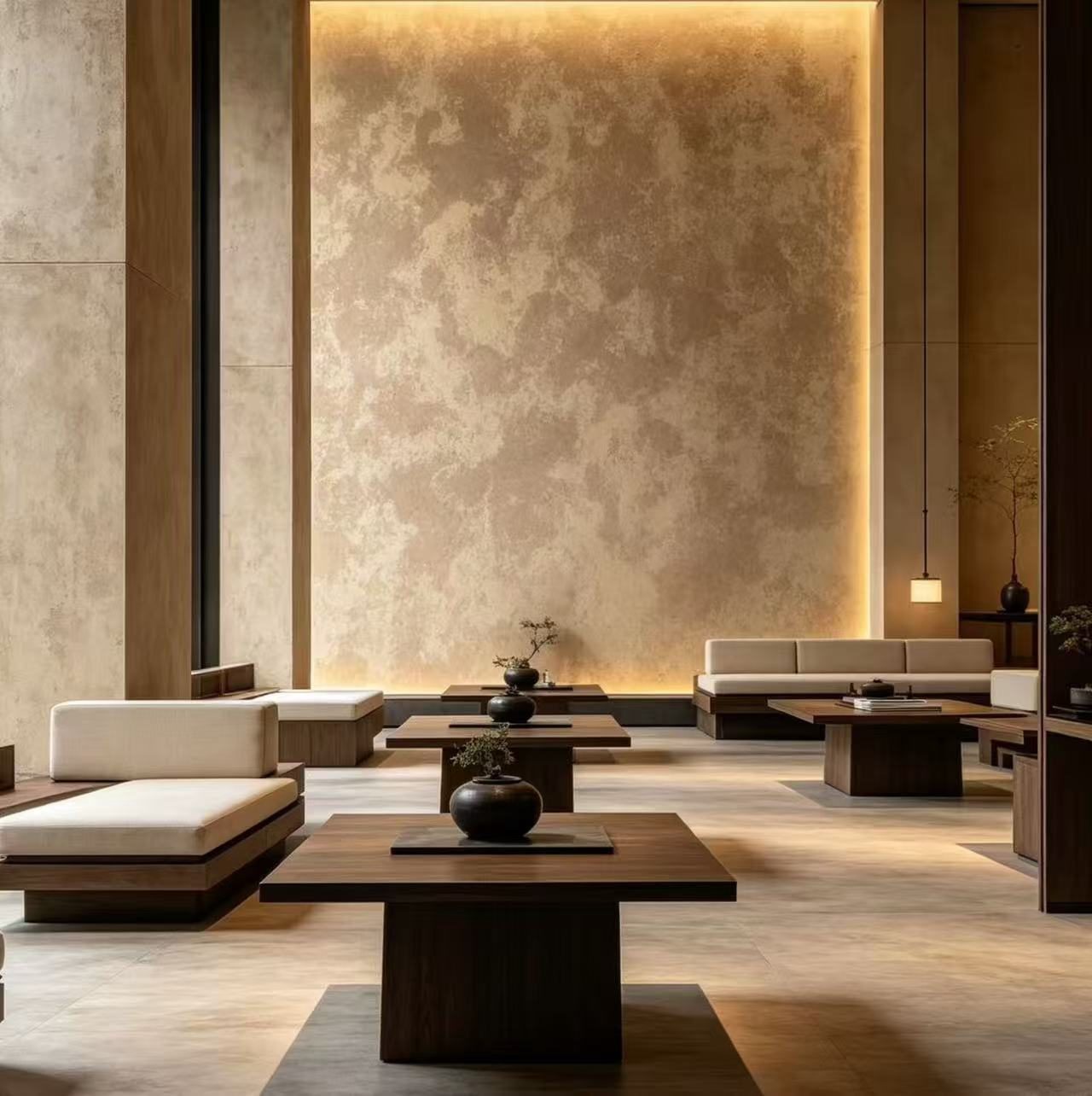 Scorched Gold Lounge Feature Wall